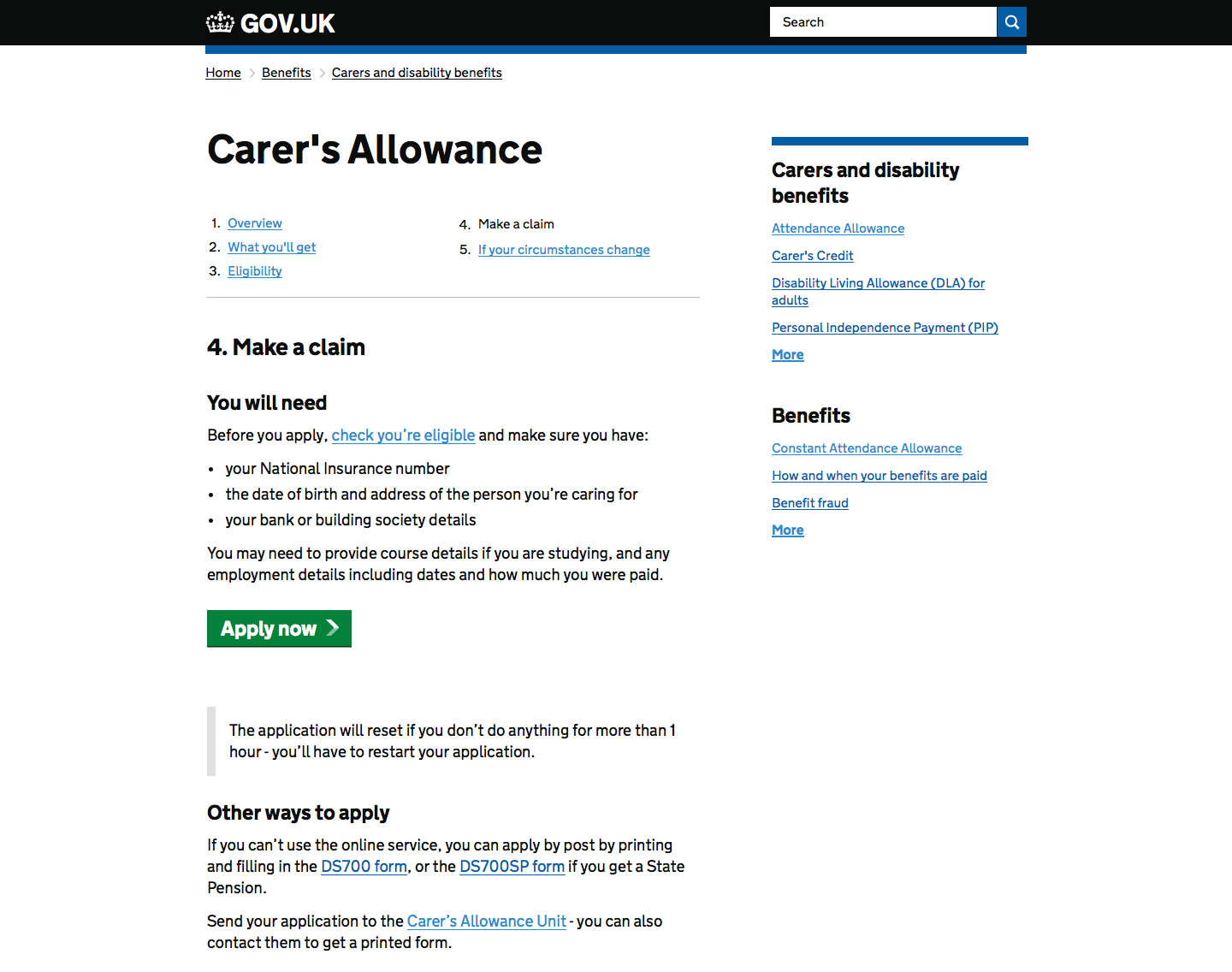 Improving the Carer’s Allowance guide DWP Digital