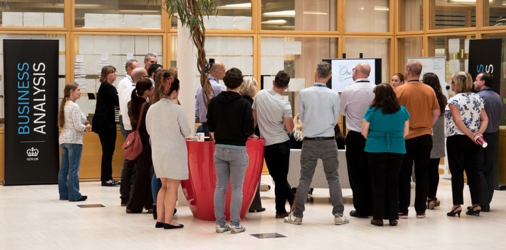 A stand-up session during DWP BA Awareness Week in Leeds