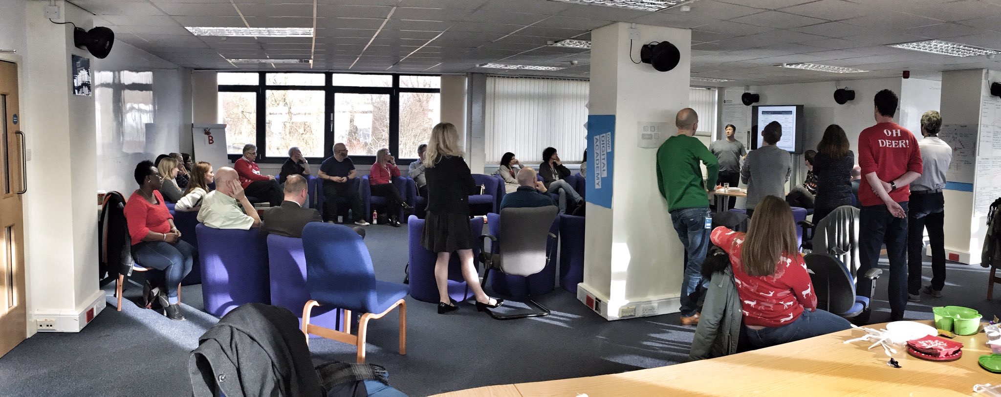 The team collaborate during the DWP BA Community meet-up