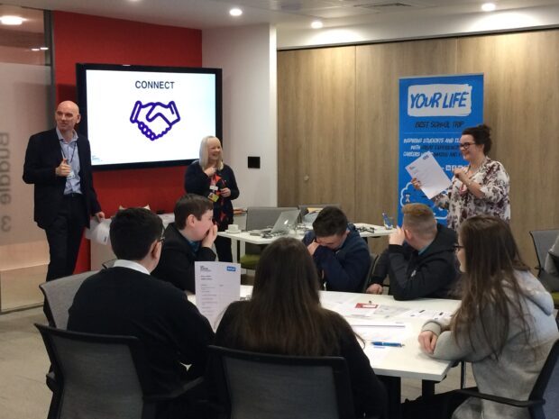 Linda (centre) with Keith Dickson opening the event