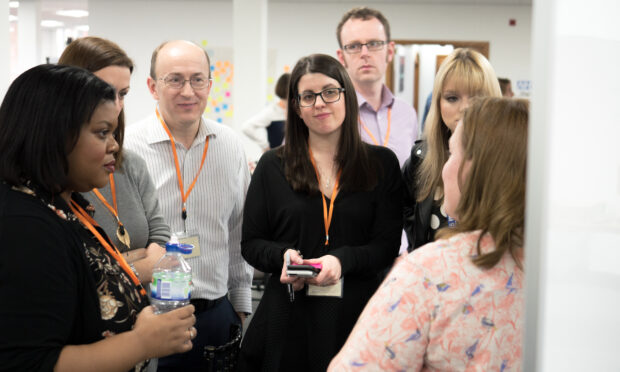 Rachel and colleagues at the Cross Government Hack in Leeds