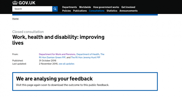 The Work, Health and Disability Consultation