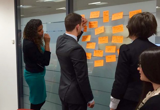 The team during a journey mapping session