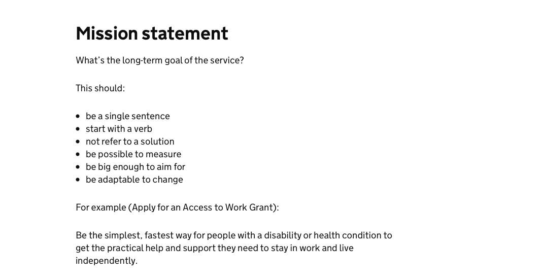 How mission statements can help product managers across government