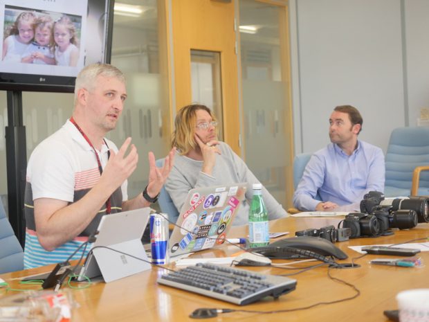 Ben Lister (left) leads the photography session at Digital Engagement Live