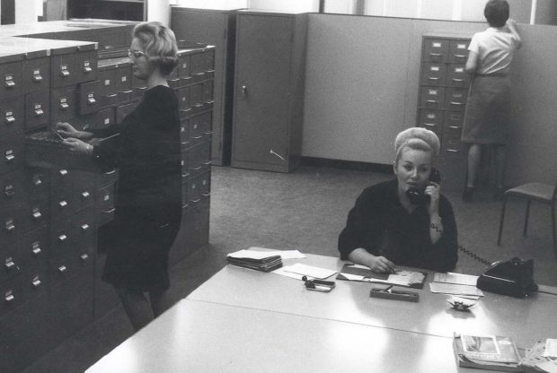 Work for women was mainly clerical - filing room 1967