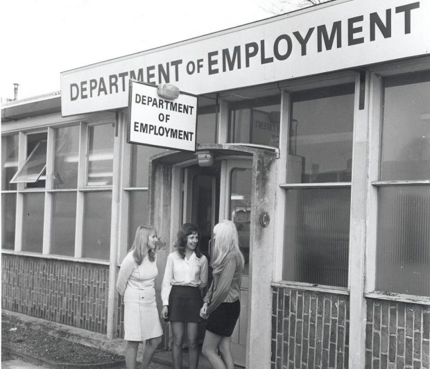 Women outside the office - 1972