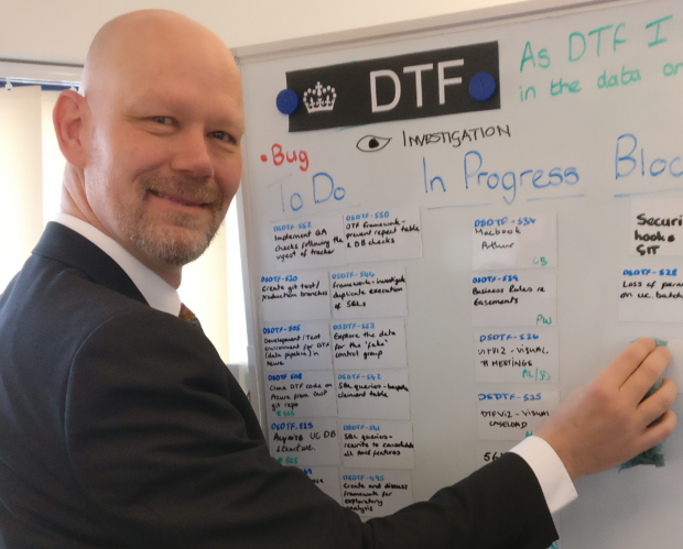 Pieter Wessels at a data board