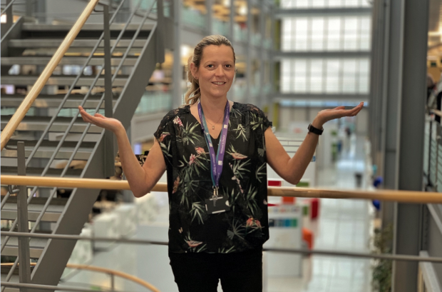 Marie, one of our Digital Voices, striking the IWD #BalanceforBetter pose