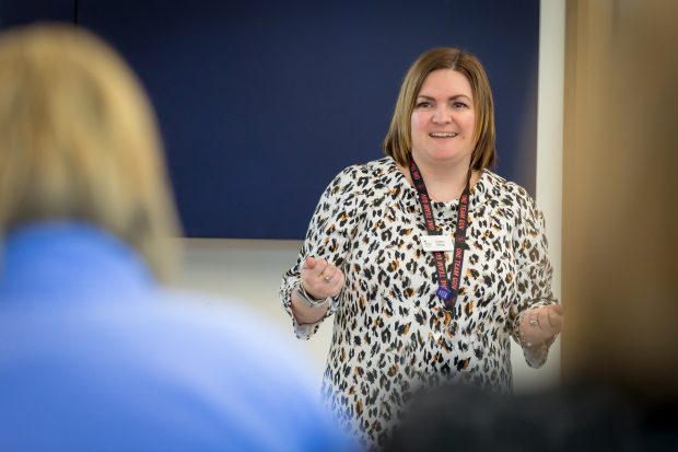 Andrea Heslop talking at an event about Success Profiles, a Civil Service recruitment process