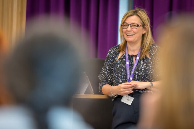 DWP's Emma Murray talking at an event about Success Profiles, a Civil Service recruitment process