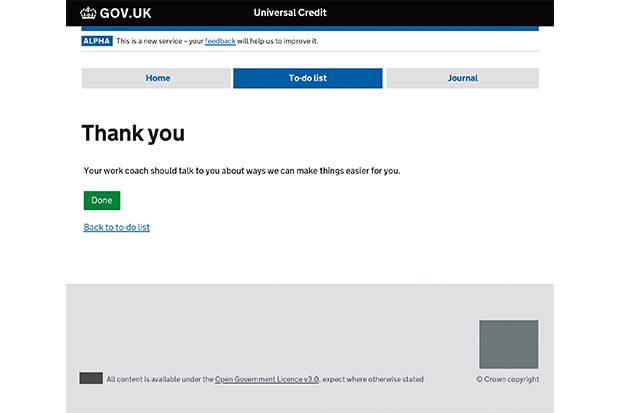 A screen shot from a prototype service