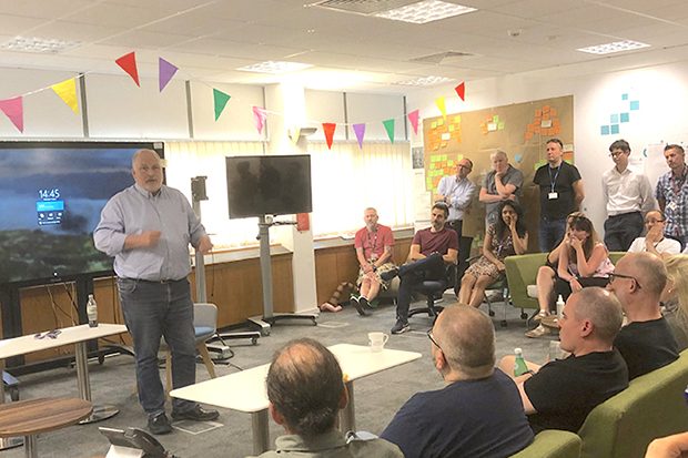 Simon McKinnon talks to teams at our Sheffield Hub