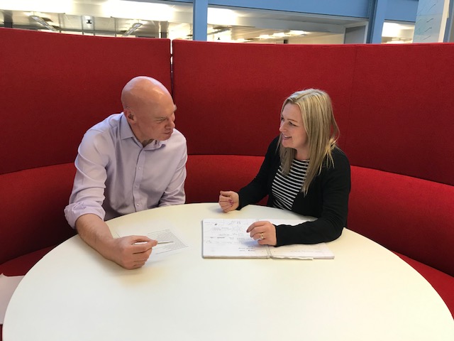 Mark and Sara at a mentoring session