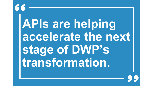 Text reads: APIs are helping accelerate the next stage of DWP's transformation